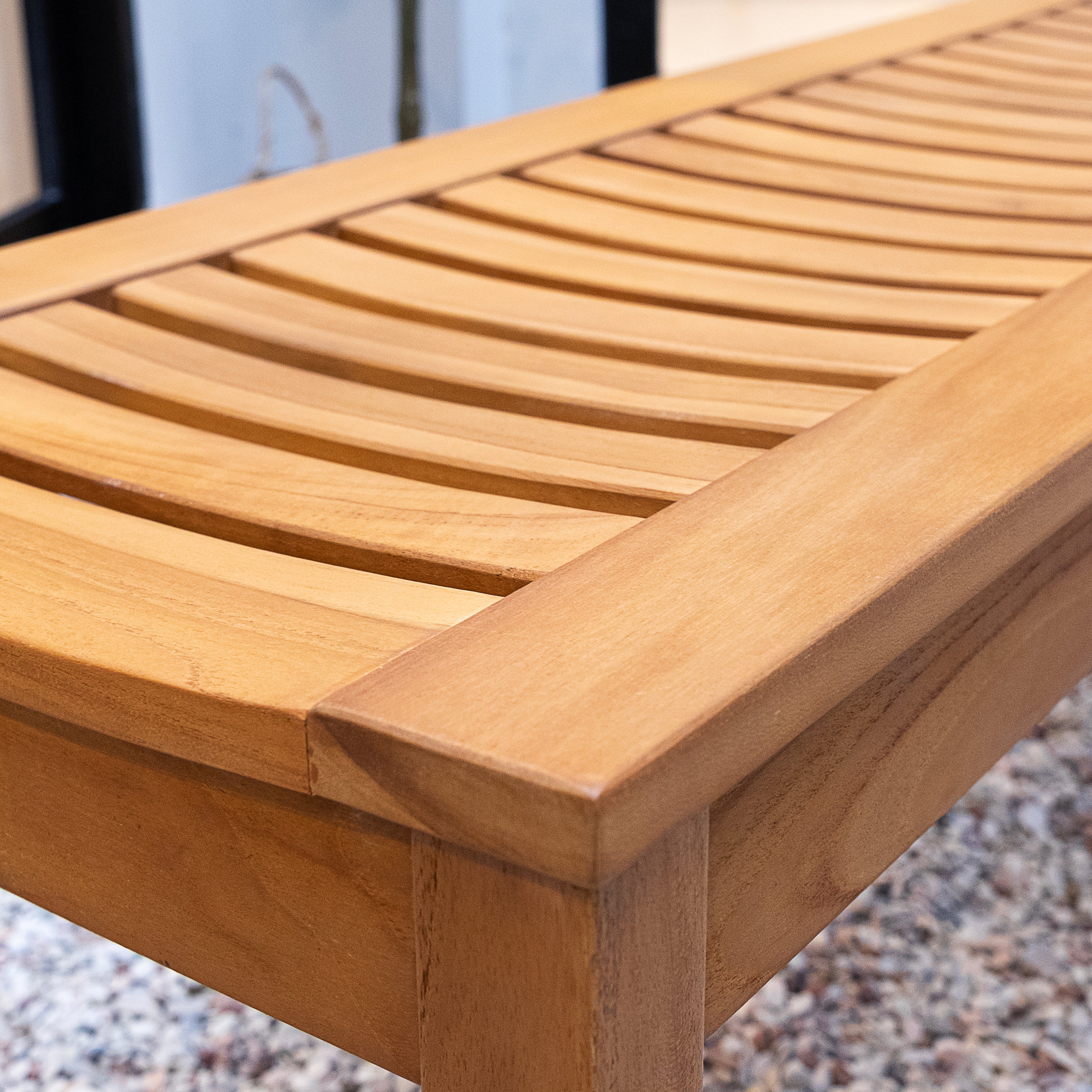 Abbington 4 Piece Teak Wood Outdoor Dining Set with Backless Bench - Image 10