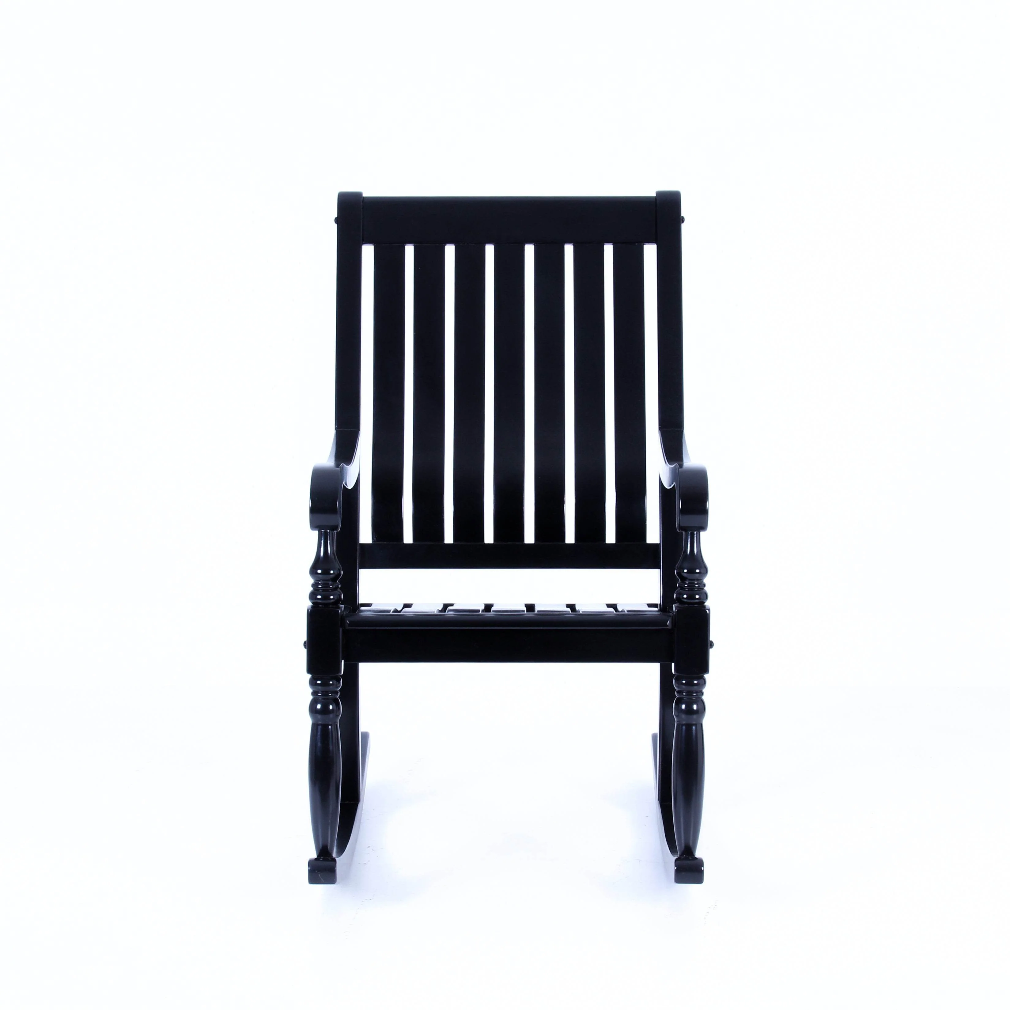 Bonn Mahogany Wood Black Oversized Porch Rocking Chair - Image 58