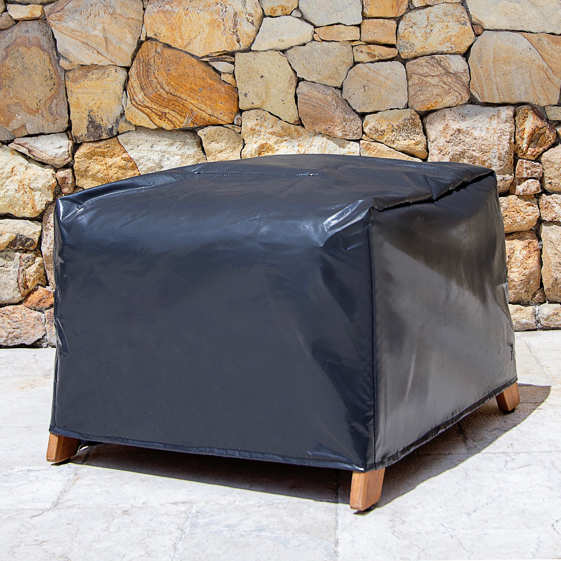 Camden 4 Pieces Teak Wood Outdoor Conversation Set with Padded Woven Seat – FREE Furniture Cover - Image 3
