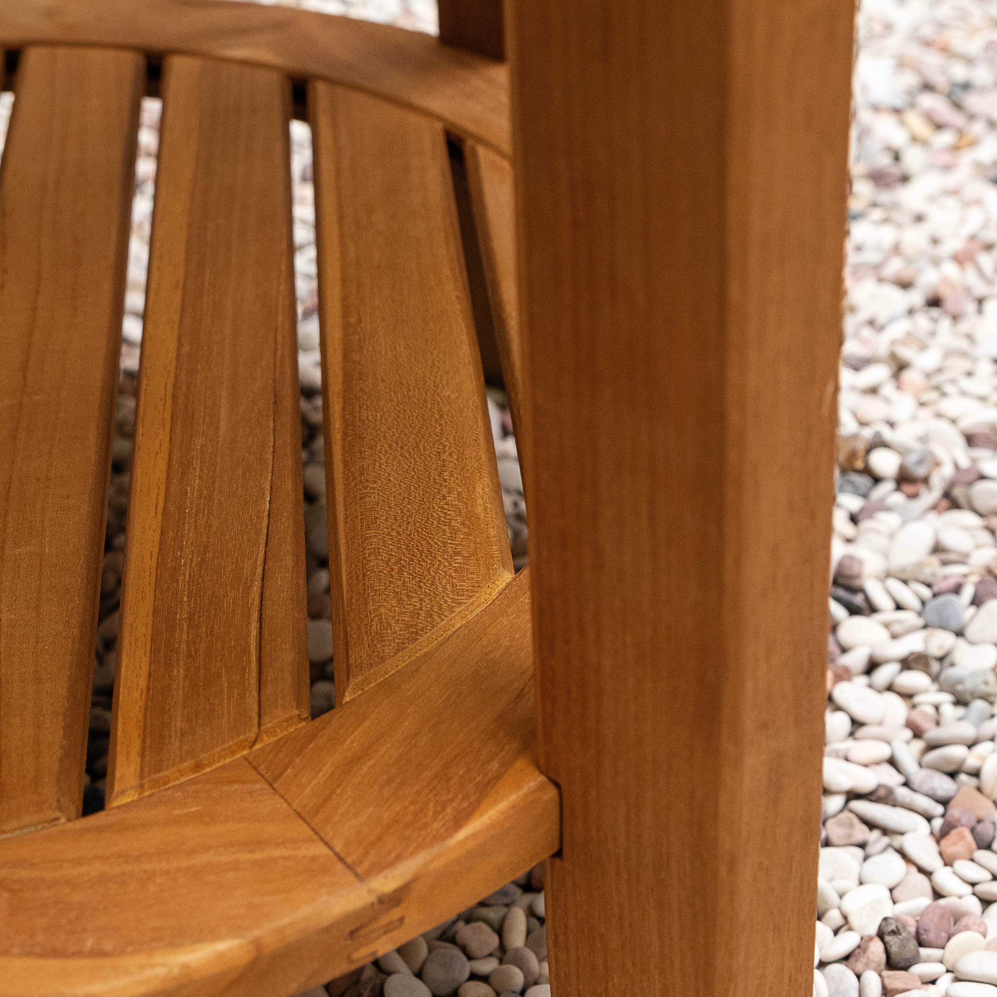 Camden Teak Wood 5 Pieces Patio Conversation Set with Padded Woven Seat – FREE Furniture Cover - Image 22