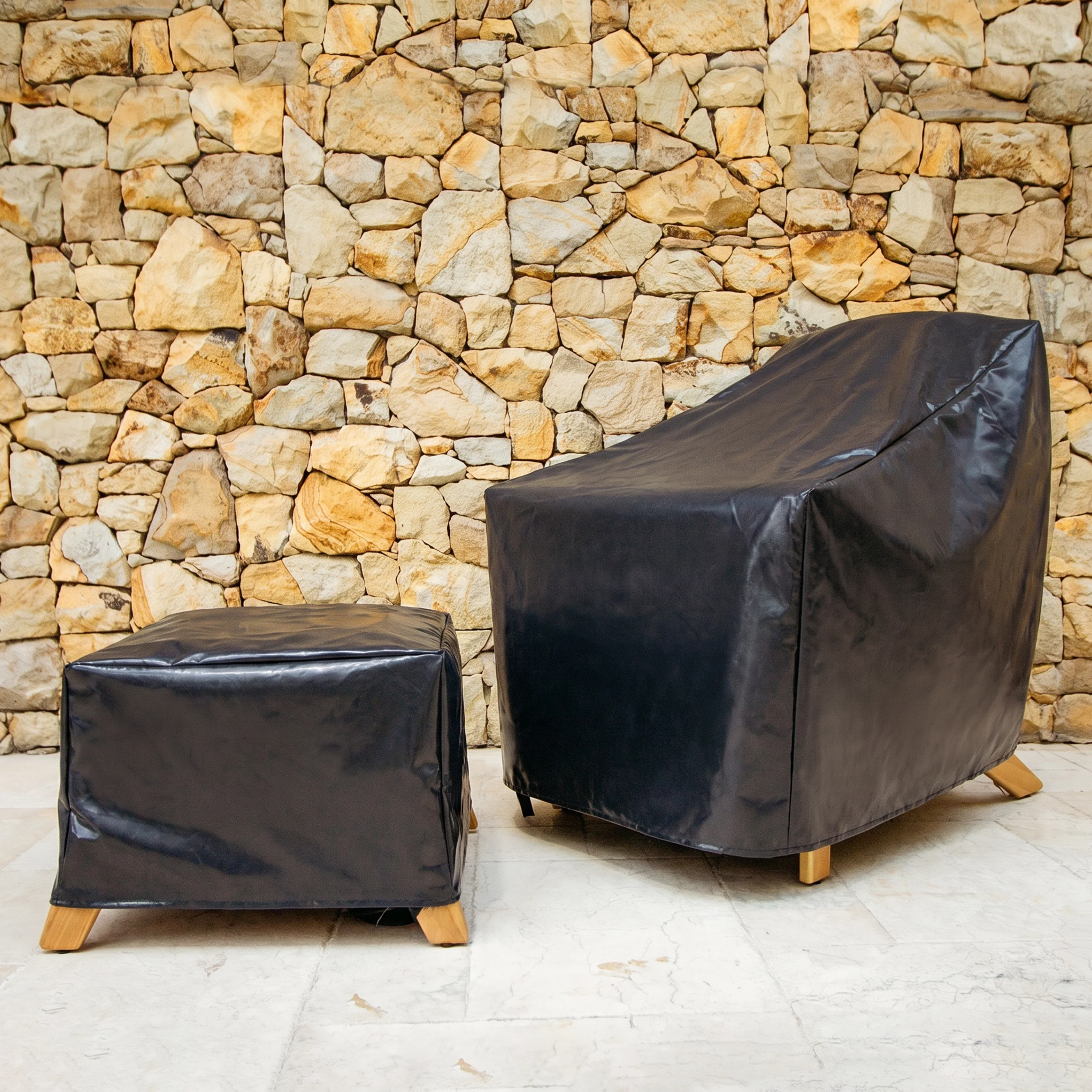 Camden 4 Piece Teak Wood Patio Conversation Set with Padded Woven Seat – FREE Furniture Cover - Image 2