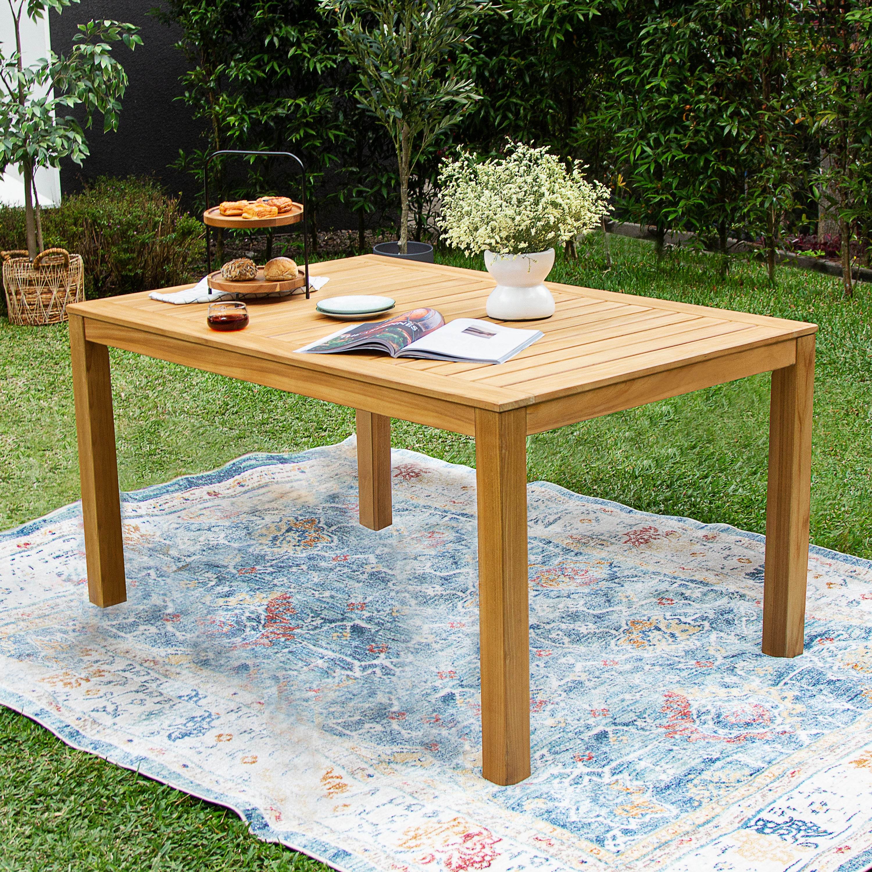 Carmel Teak Wood 4 Pieces Outdoor Dining Set - Image 6