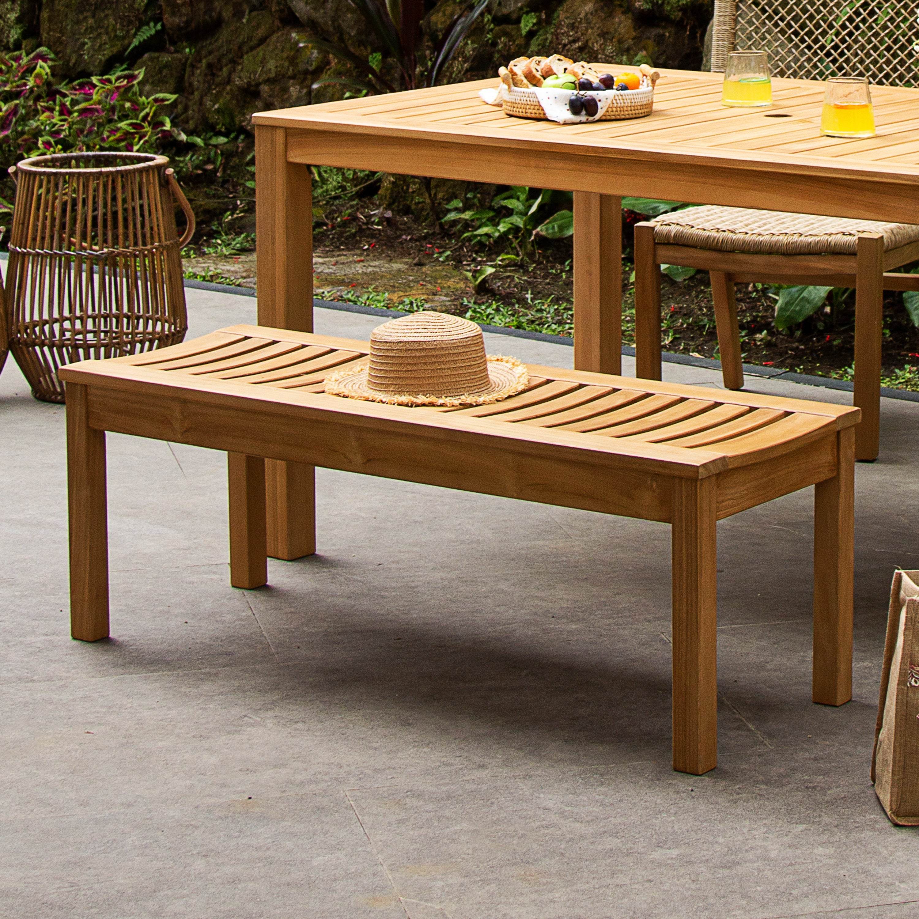 Carmel Teak Wood 5 Pieces Outdoor Dining Set - Image 6