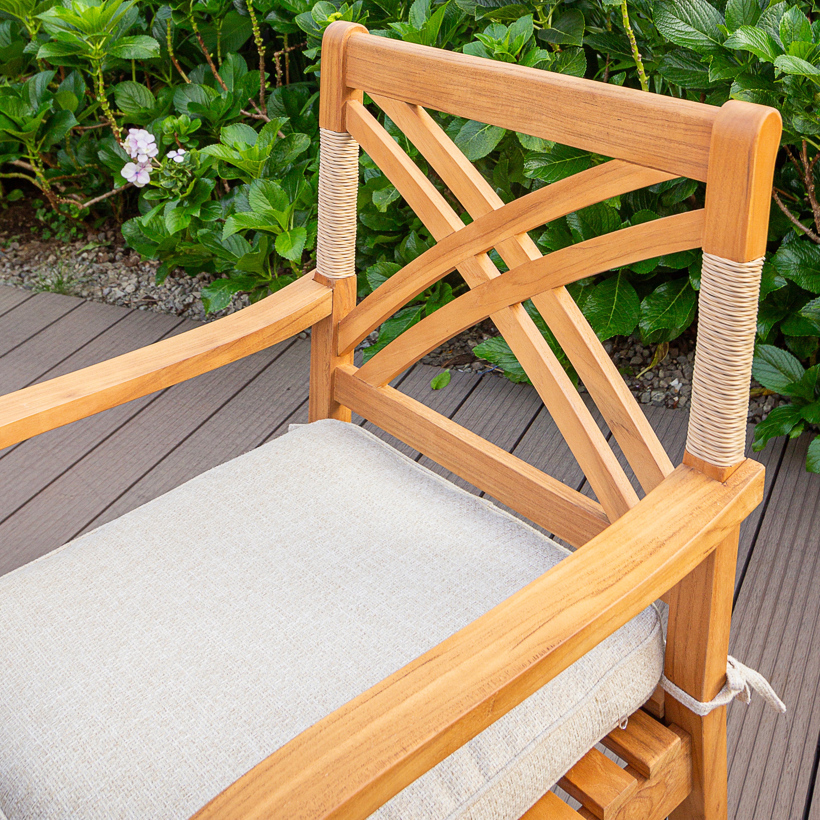 Carmel Teak Wood 6 Piece Outdoor Dining Set - Image 11
