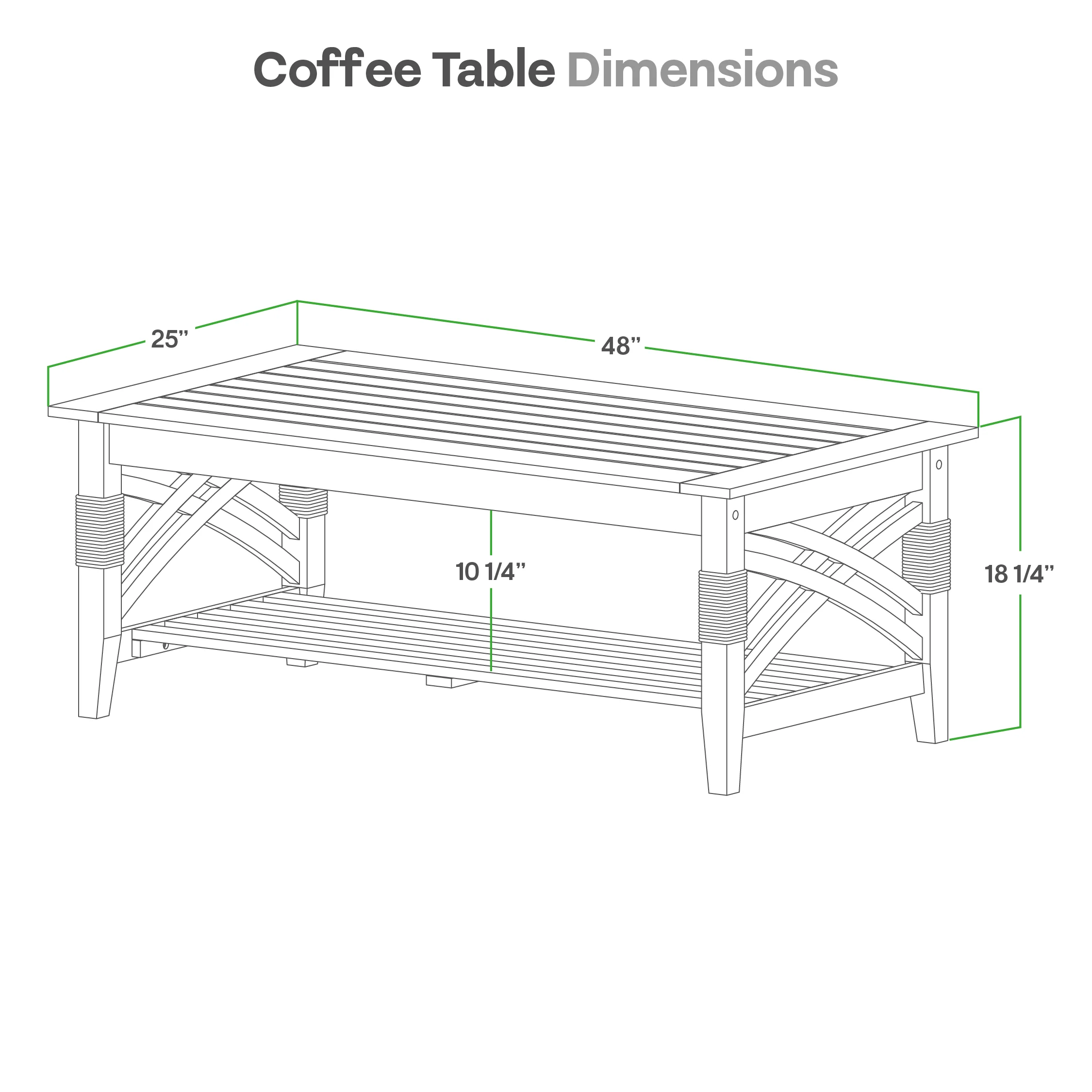 Carmel Teak Wood Patio Coffee Table with Shelf - Image 13