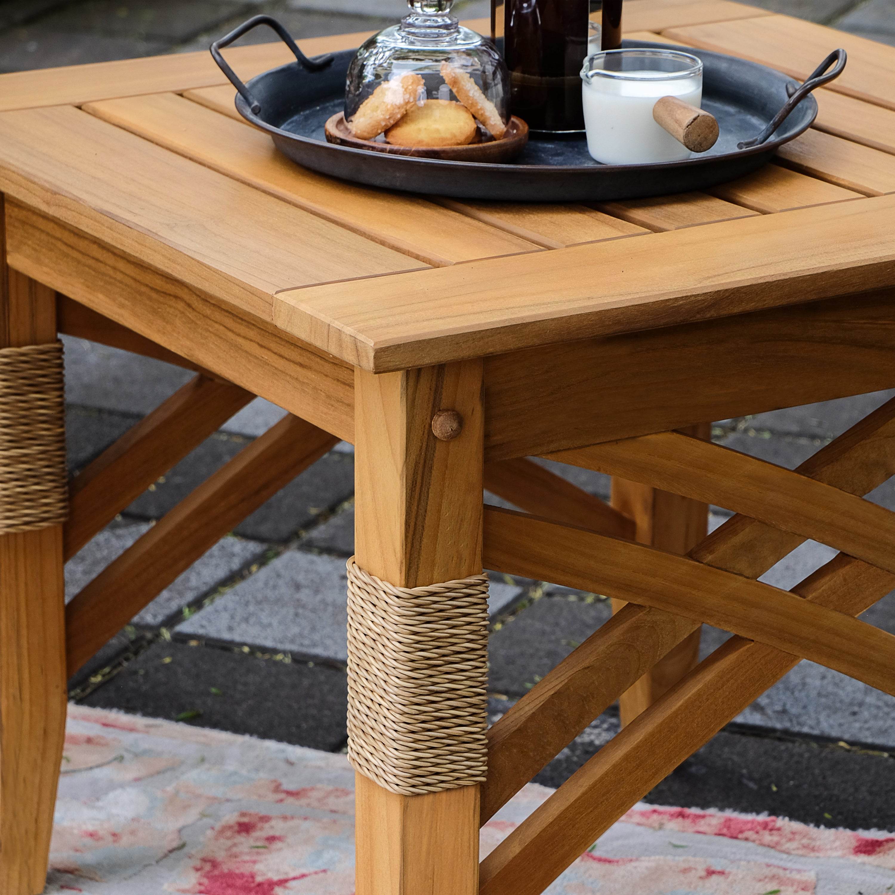 Carmel Teak Wood Patio Side Table - Image 3