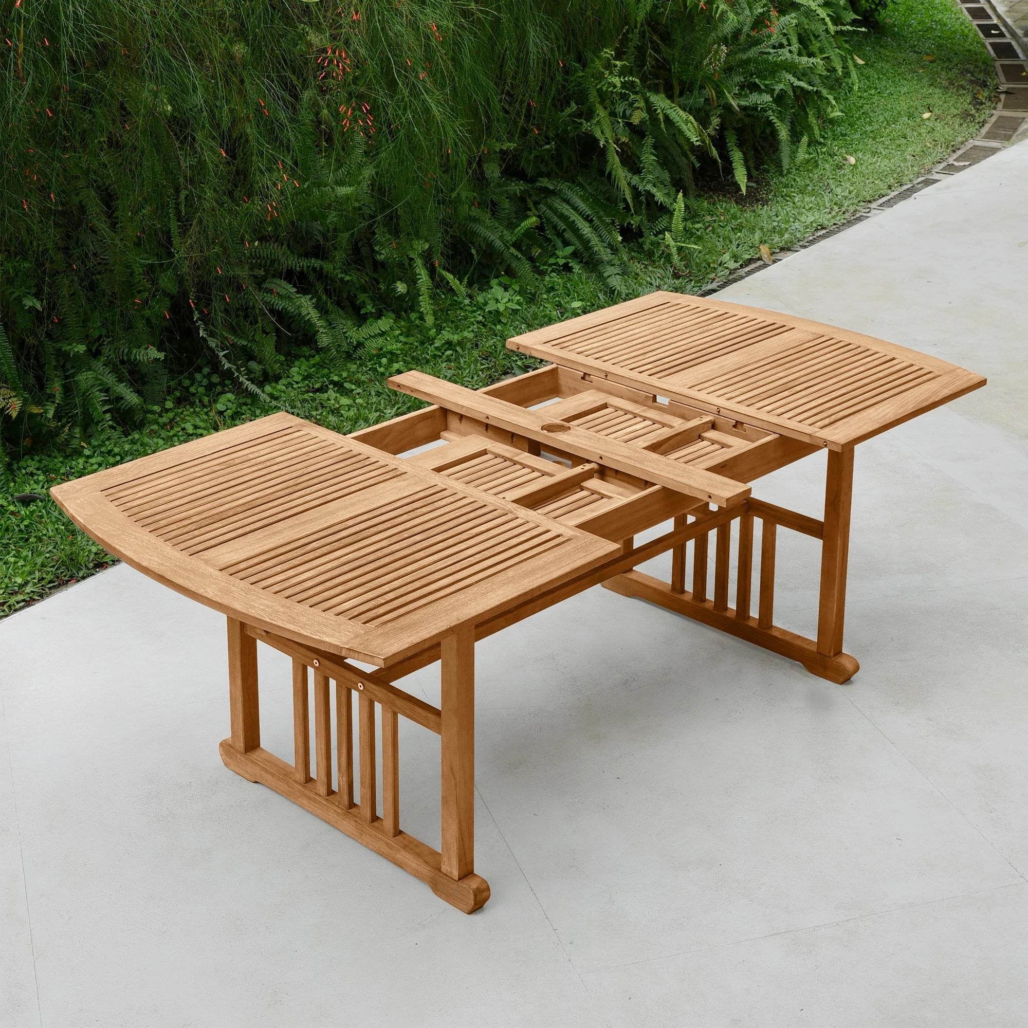 Caterina Teak Wood 6 Piece Outdoor Dining Set with Backless Bench - Image 12