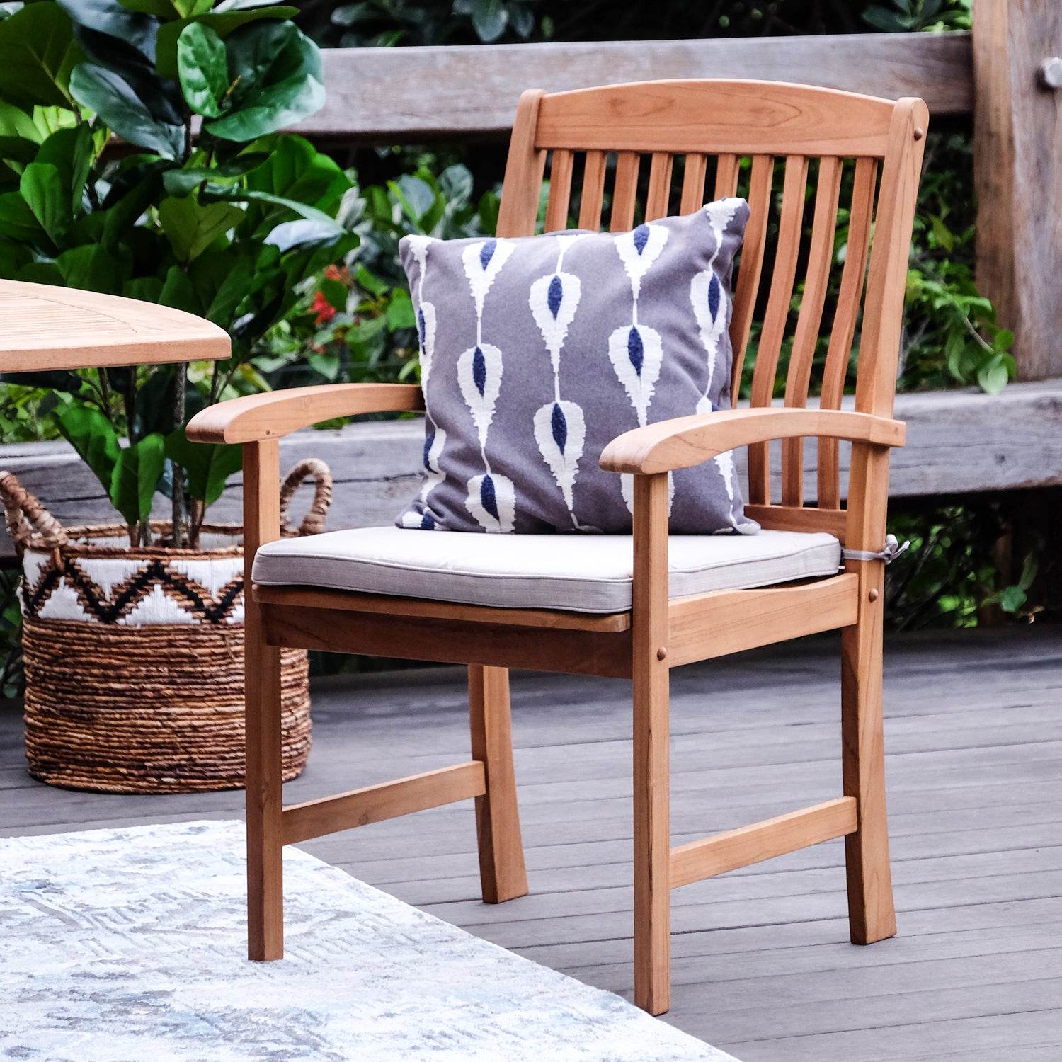 Caterina Teak Wood 6 Piece Outdoor Dining Set with Backless Bench - Image 7
