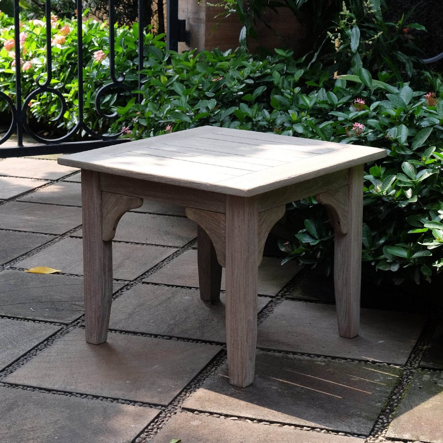 Caterina Weathered Teak Wood Outdoor Side Table - Image 7