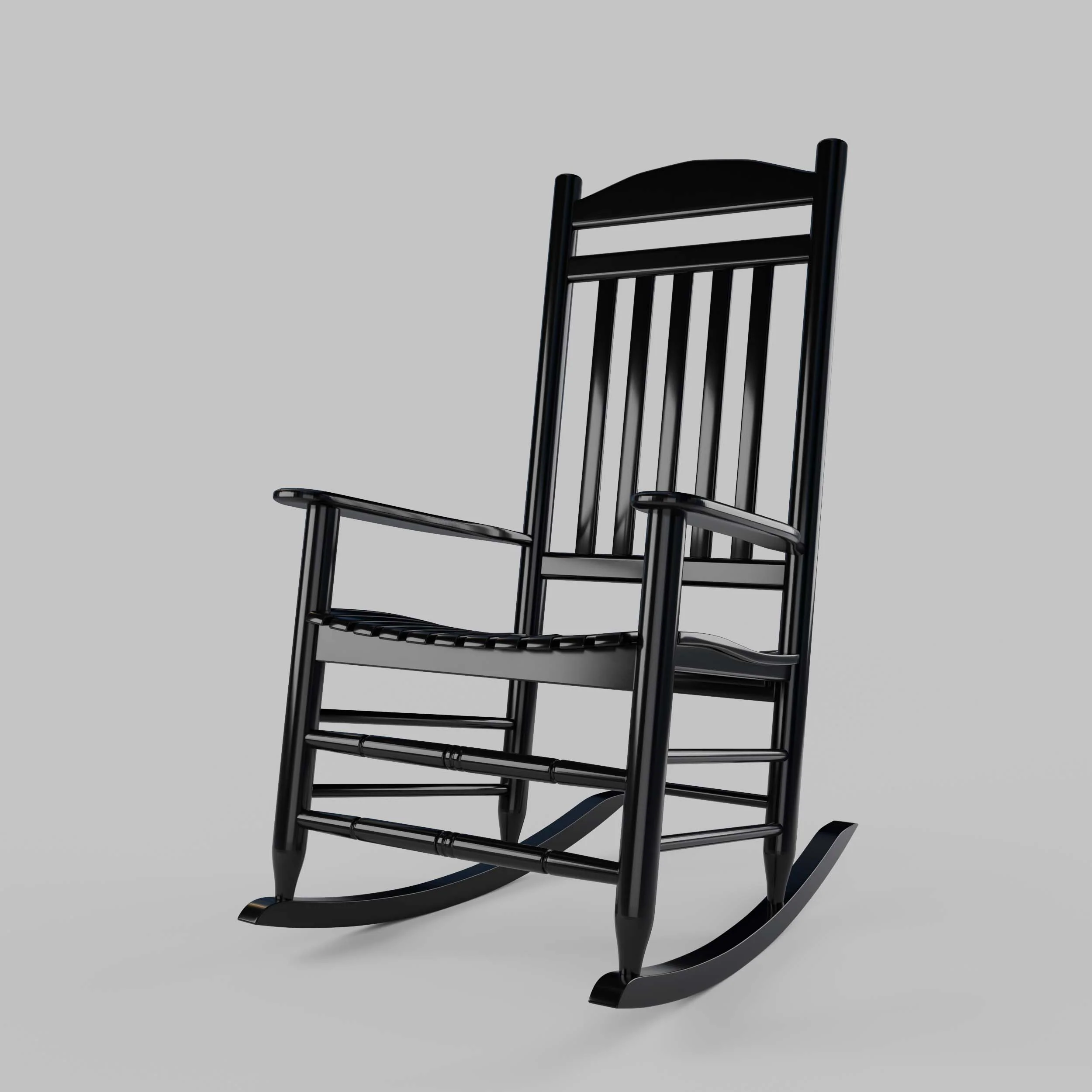 Denver 2 Piece Mahogany Wood Black Porch Rocking Chair - Image 12