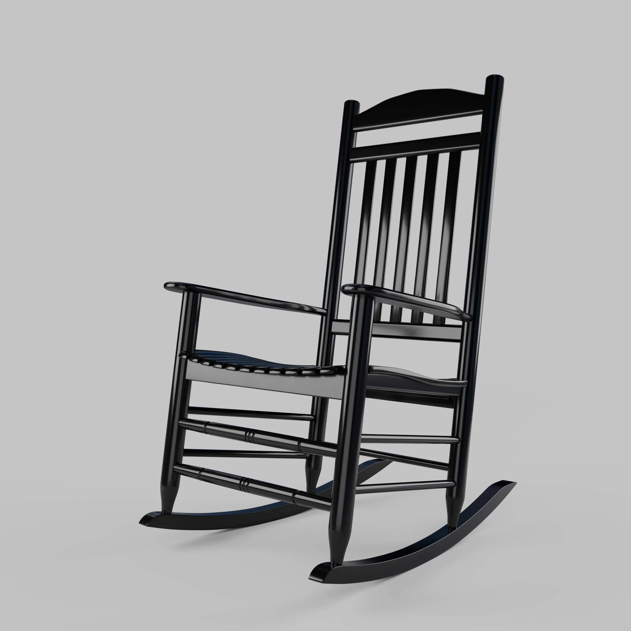 Denver 2 Piece Mahogany Wood Black Porch Rocking Chair - Image 13