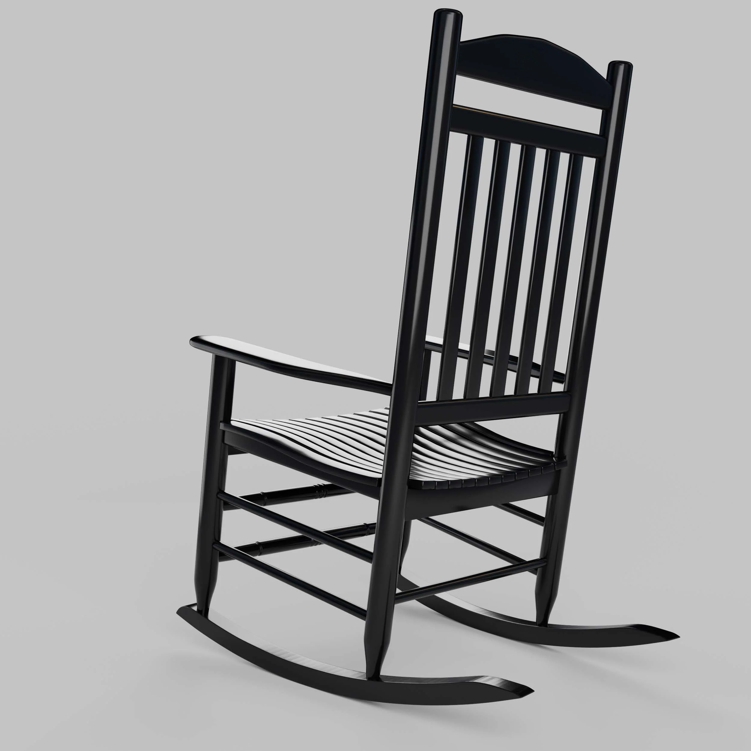 Denver 2 Piece Mahogany Wood Black Porch Rocking Chair - Image 24