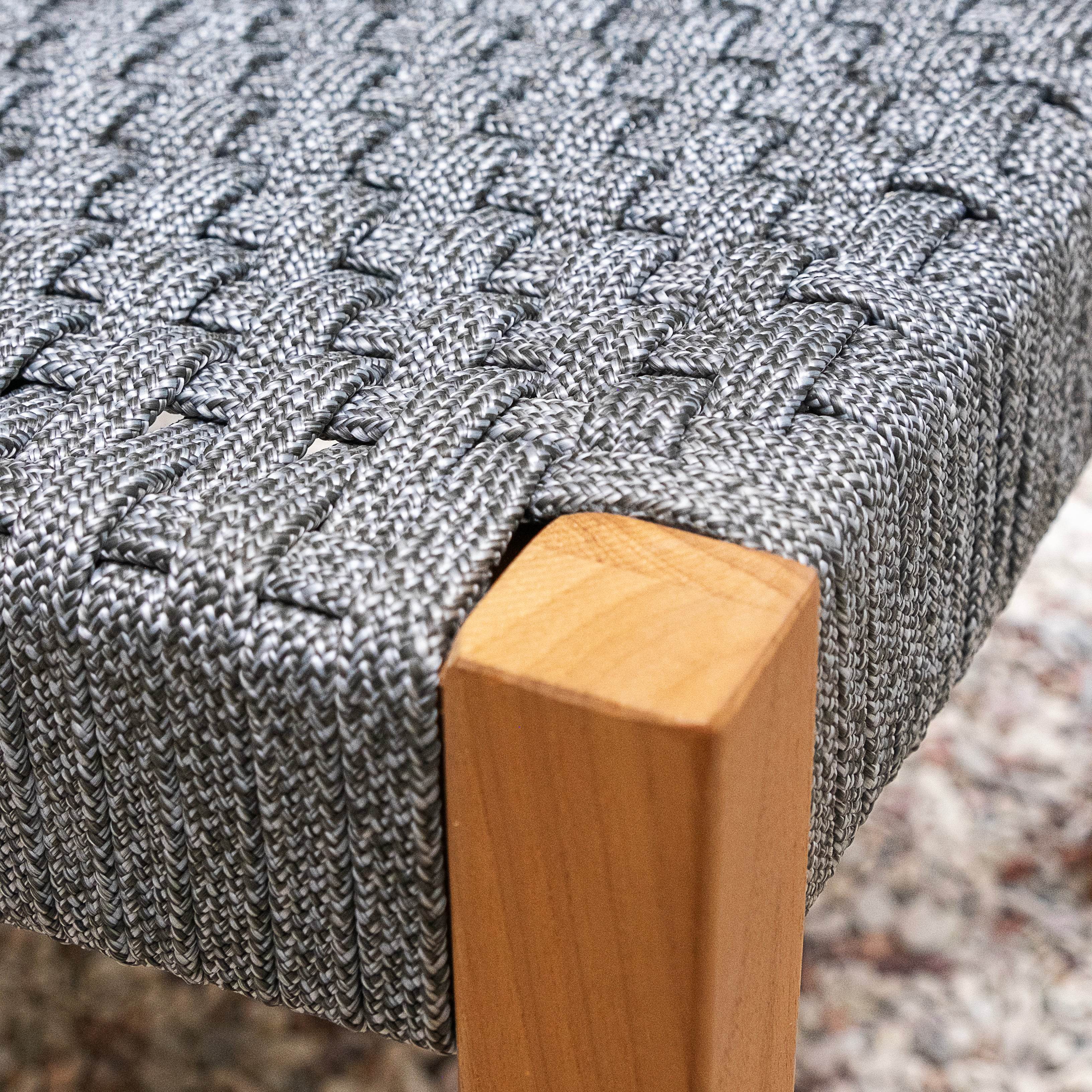 Eden 2 Piece Teak Wood Gray Outdoor Dining Chair - Image 11
