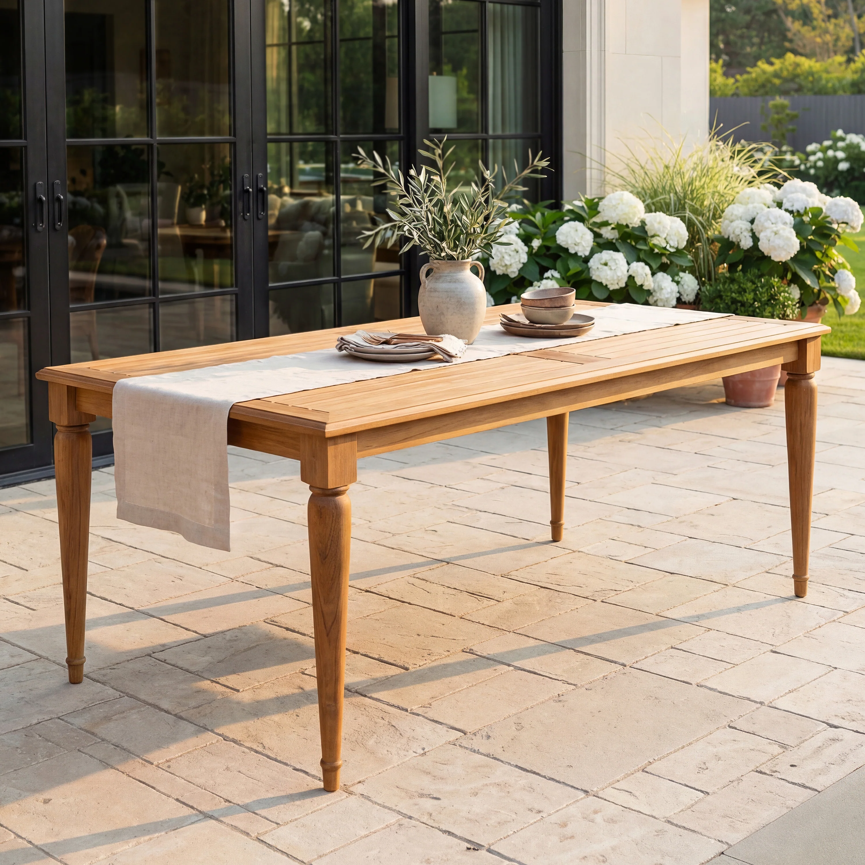 Livingston Teak Wood 6 Piece Outdoor Dining Set - Image 10