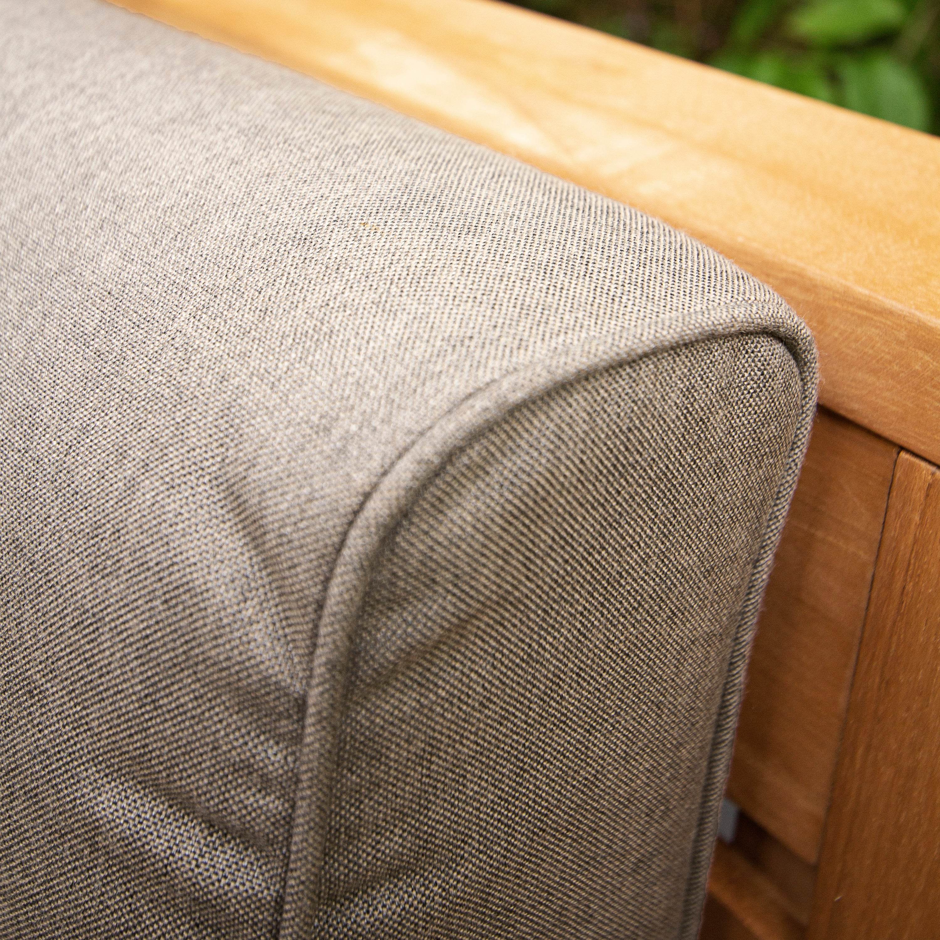 Logan 3 Pieces Teak Wood Patio Conversation Set with Sunbrella Cast Shale Cushion - Image 7