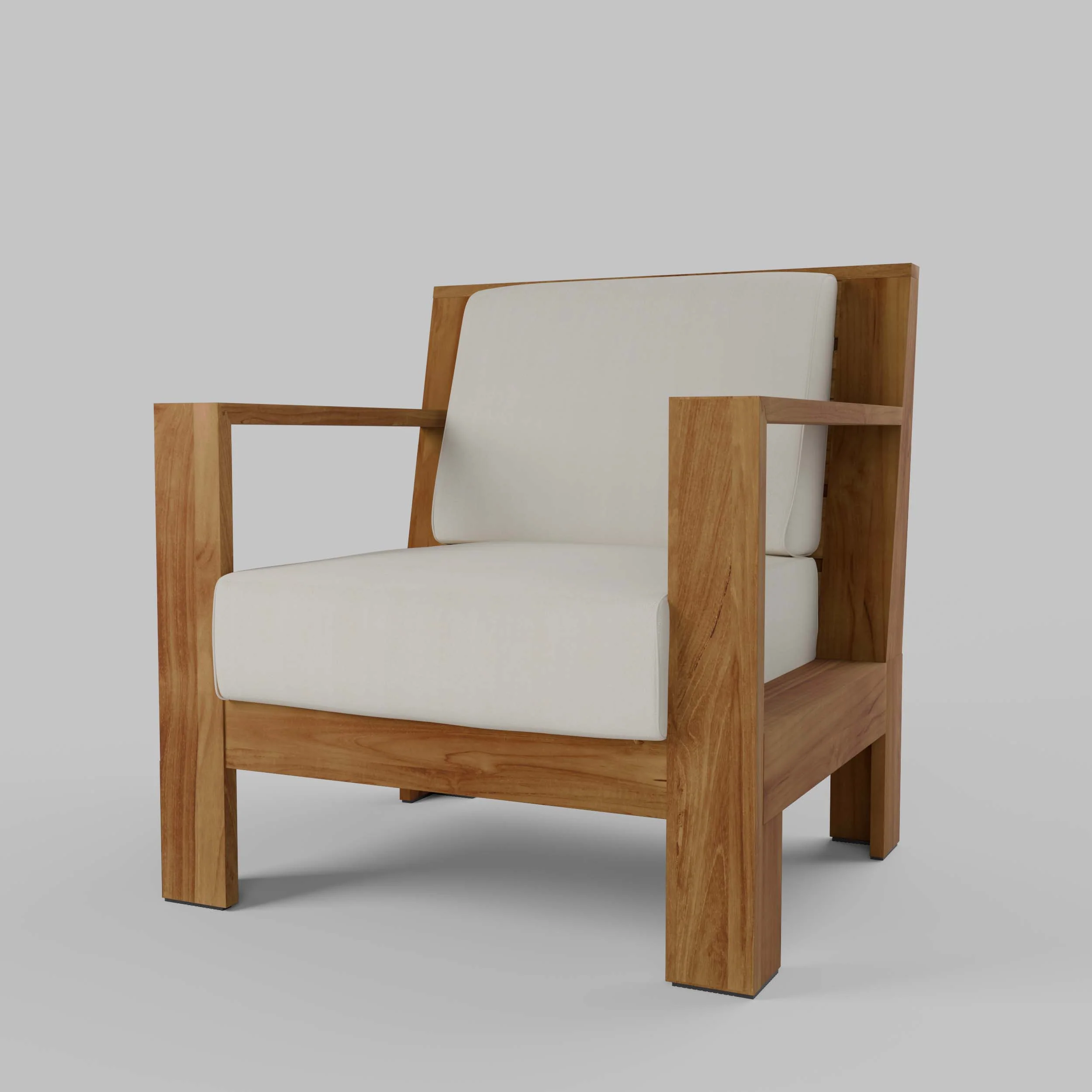 Logan Teak Outdoor Lounge Chair with Sunbrella Vellum Cushion - Image 17