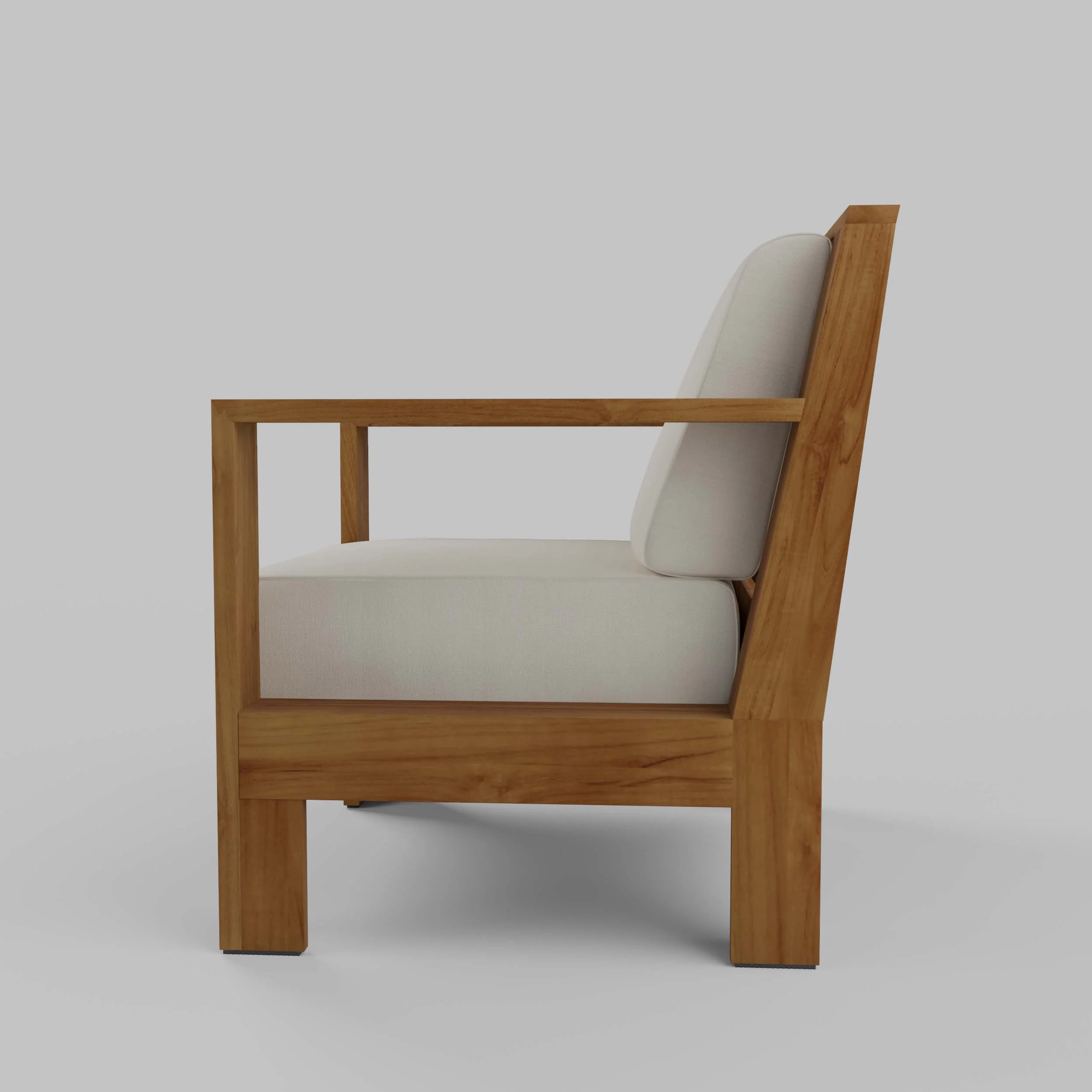 Logan Teak Outdoor Lounge Chair with Sunbrella Vellum Cushion - Image 21