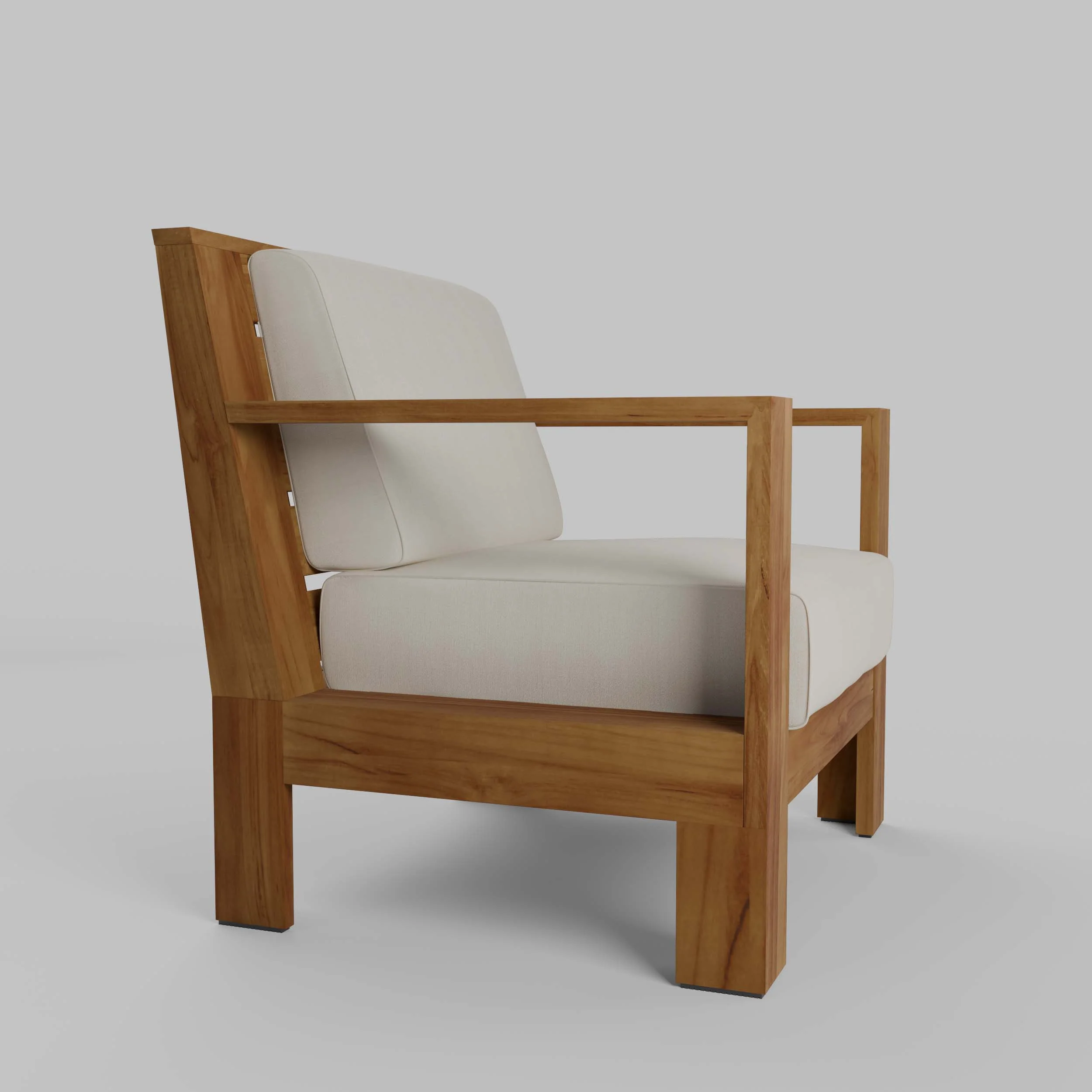 Logan Teak Outdoor Lounge Chair with Sunbrella Vellum Cushion - Image 33