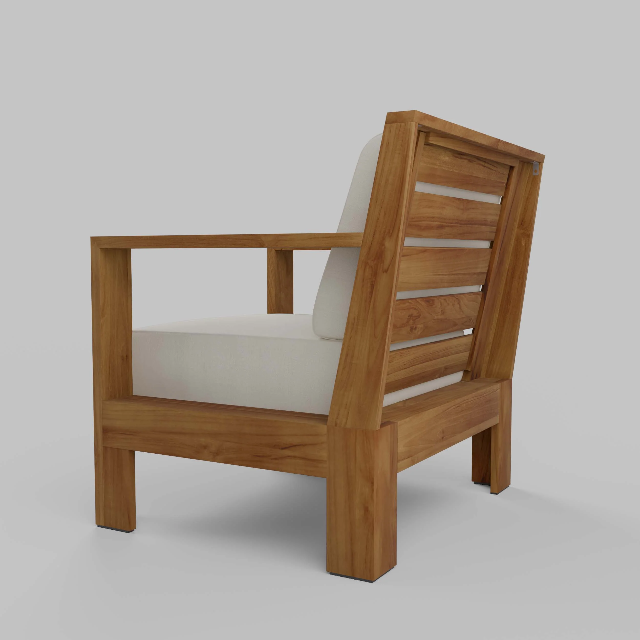 Logan Teak Outdoor Lounge Chair with Sunbrella Vellum Cushion - Image 40