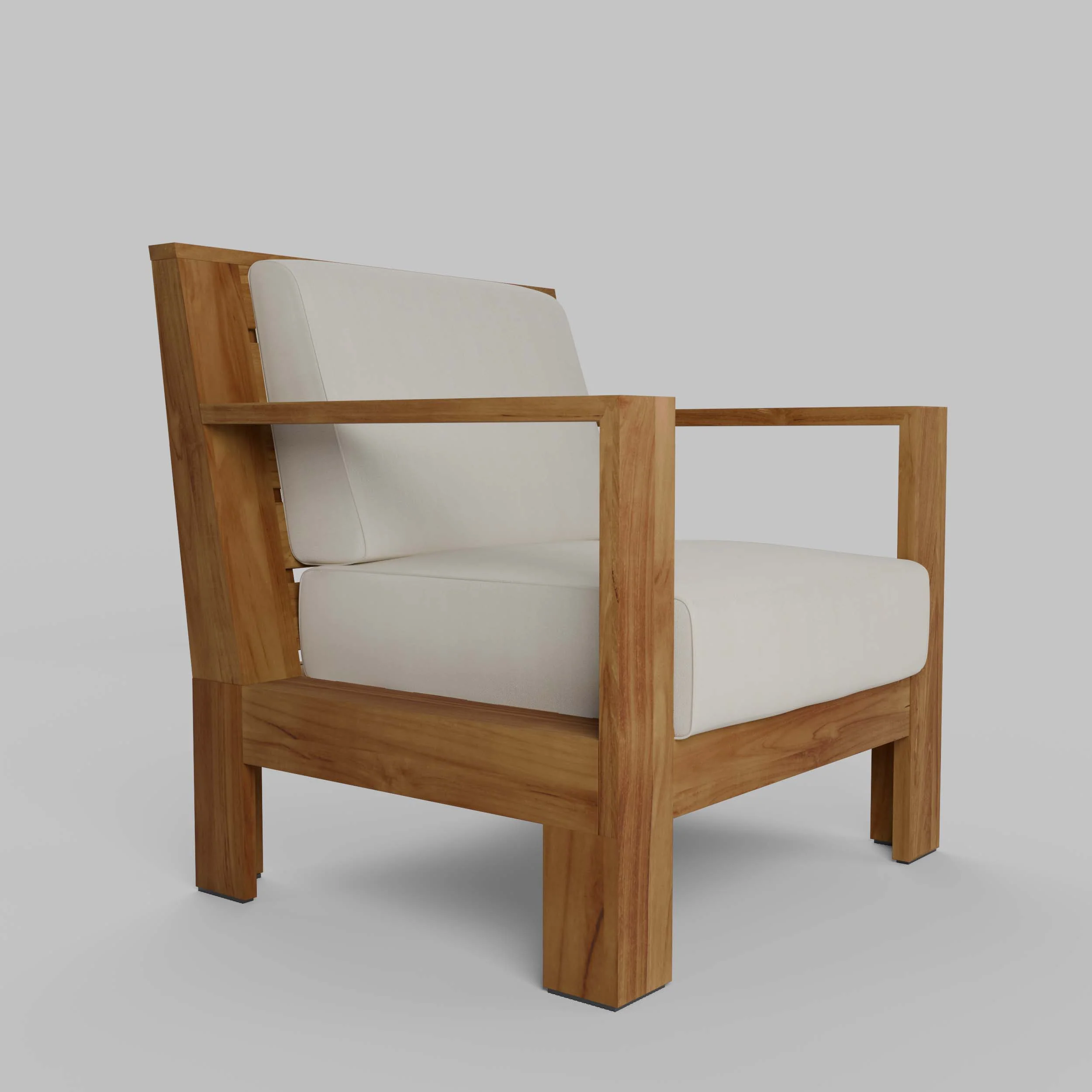 Logan Teak Outdoor Lounge Chair with Sunbrella Vellum Cushion - Image 51