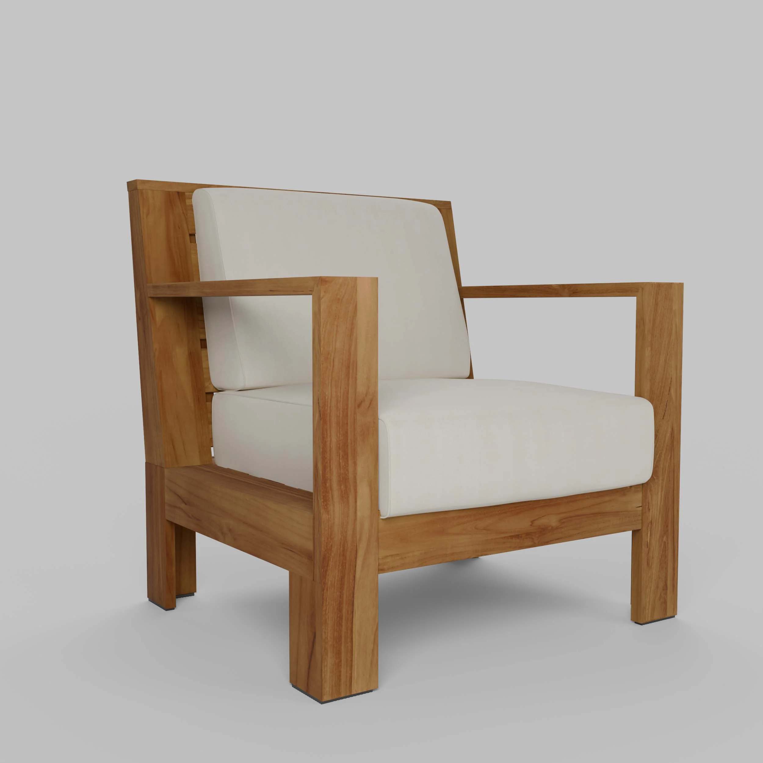 Logan Teak Outdoor Lounge Chair with Sunbrella Vellum Cushion - Image 53