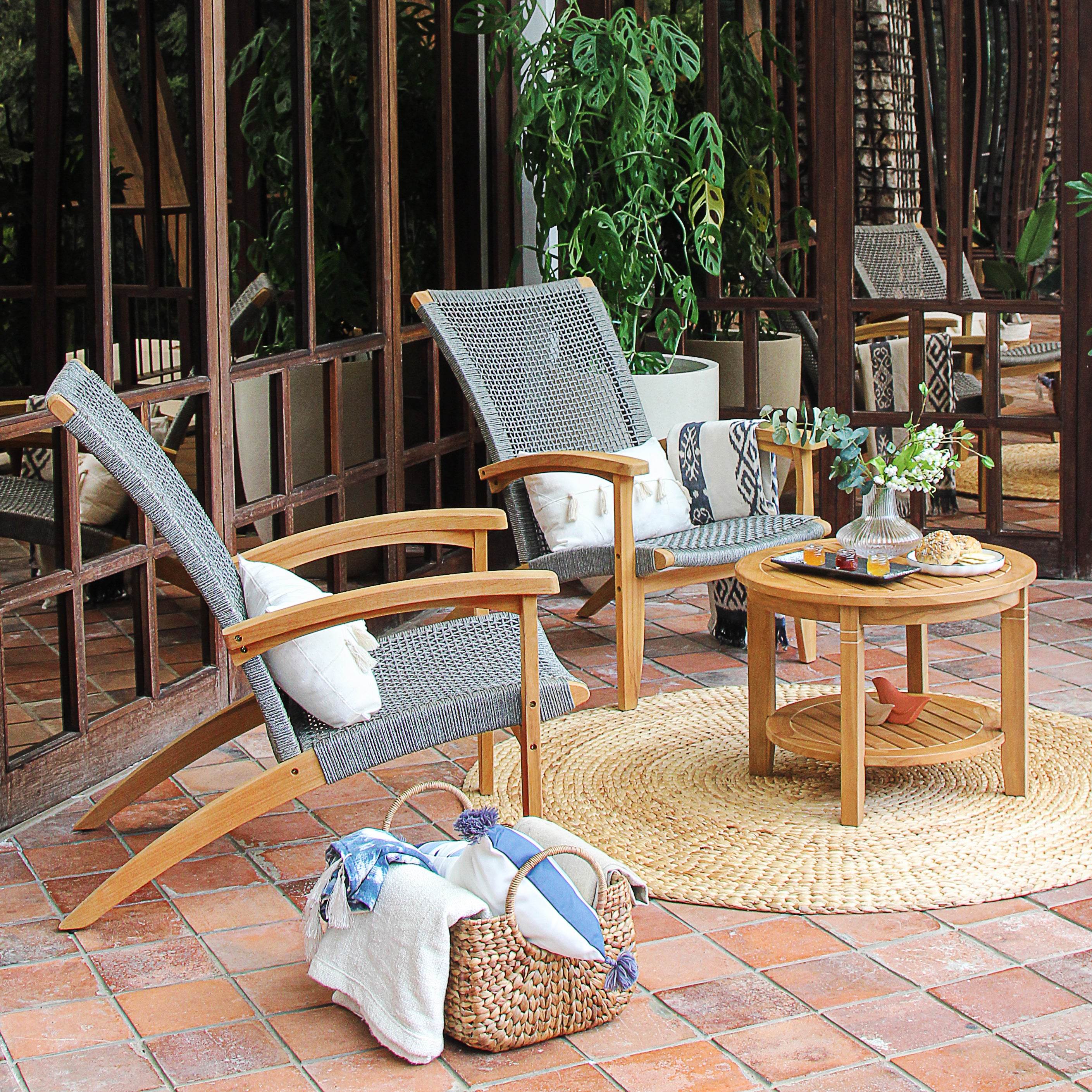 Nassau Teak Wood Outdoor Lounge Chair - Image 7