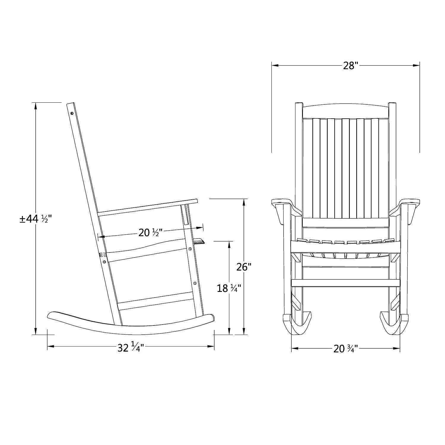 Plano Teak Wood 3 Piece Patio Rocking Conversation Set - Image 11
