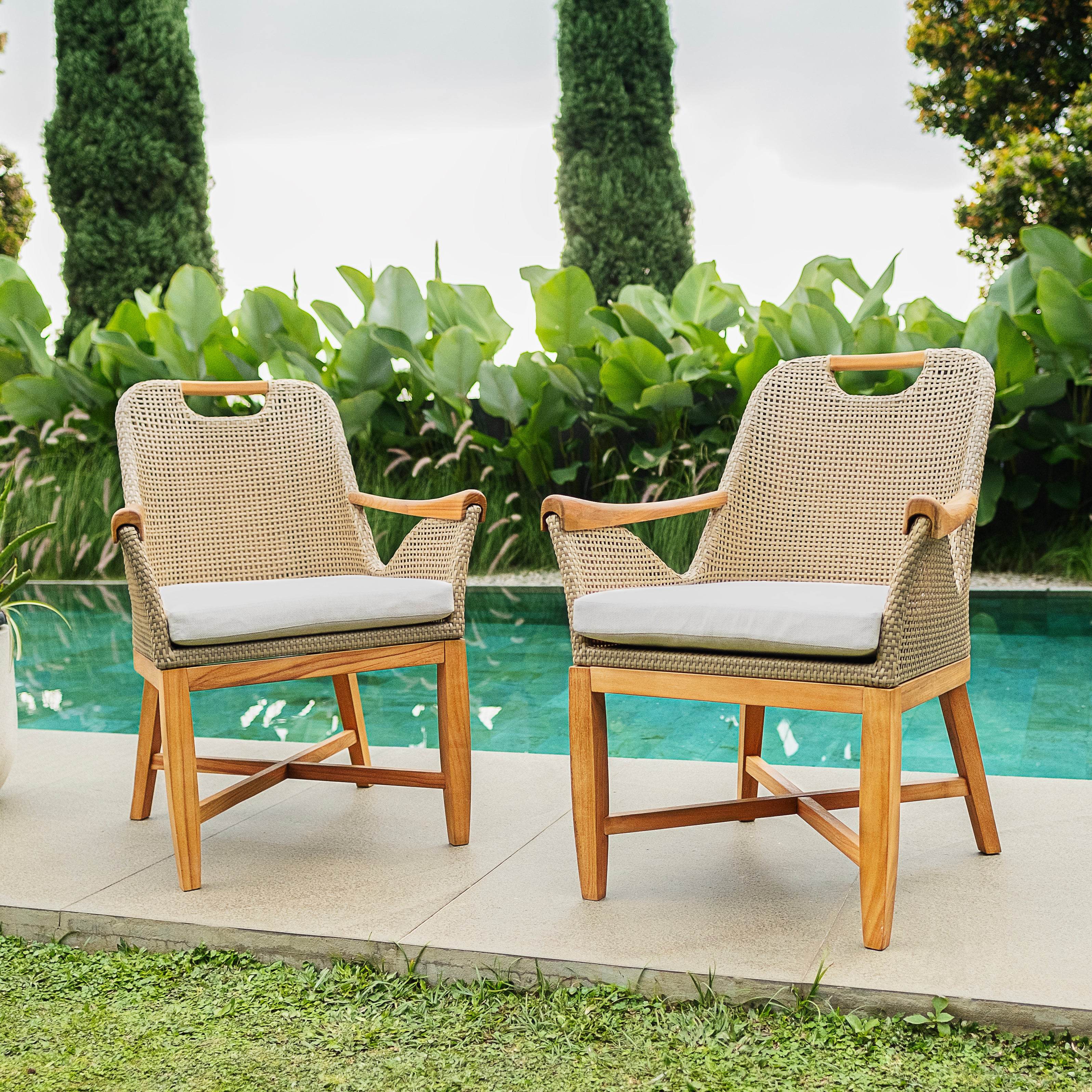 Sydney Teak Wood 5 Pieces Outdoor Picnic Dining Set - Image 6