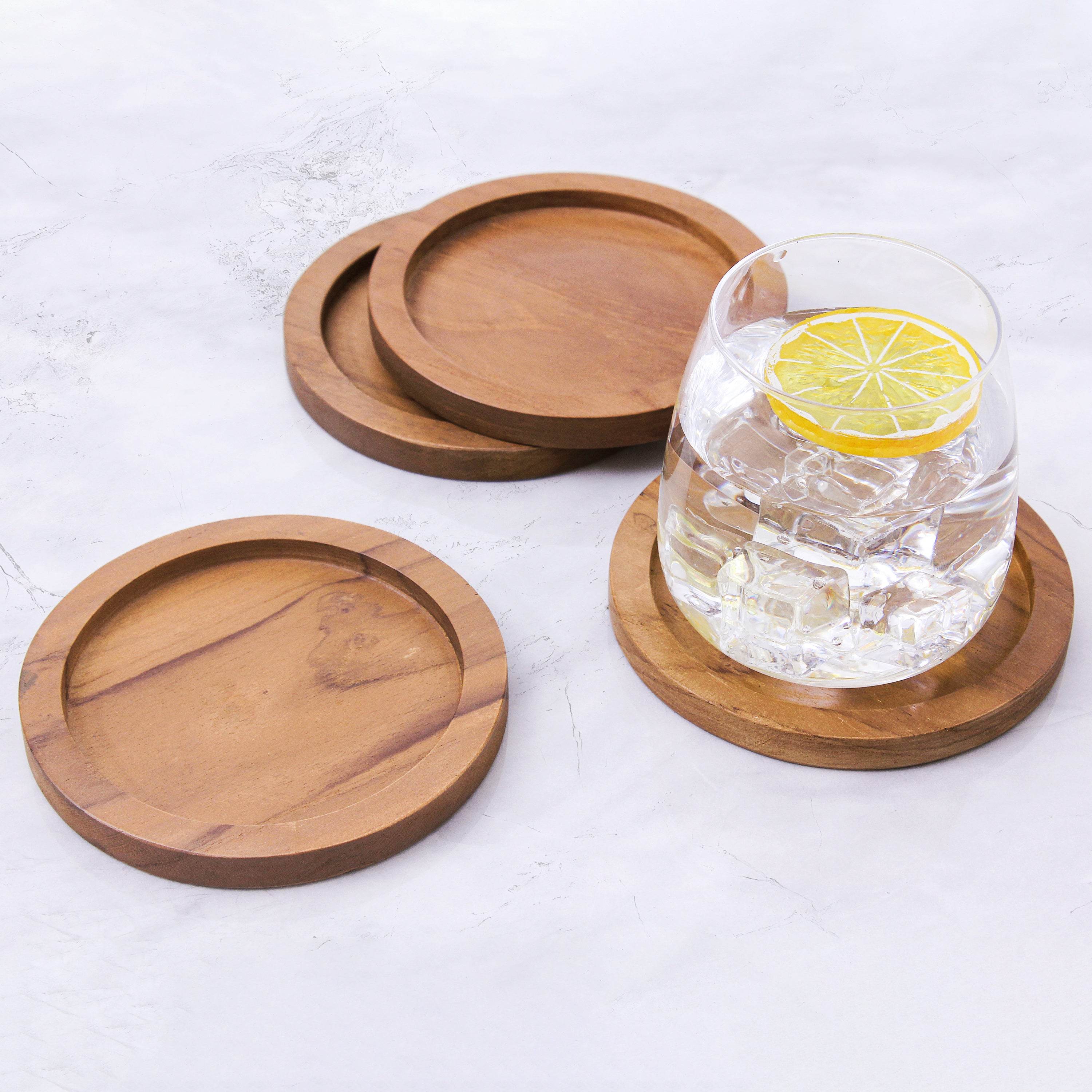 Teak Coaster Set of 4 - Image 2