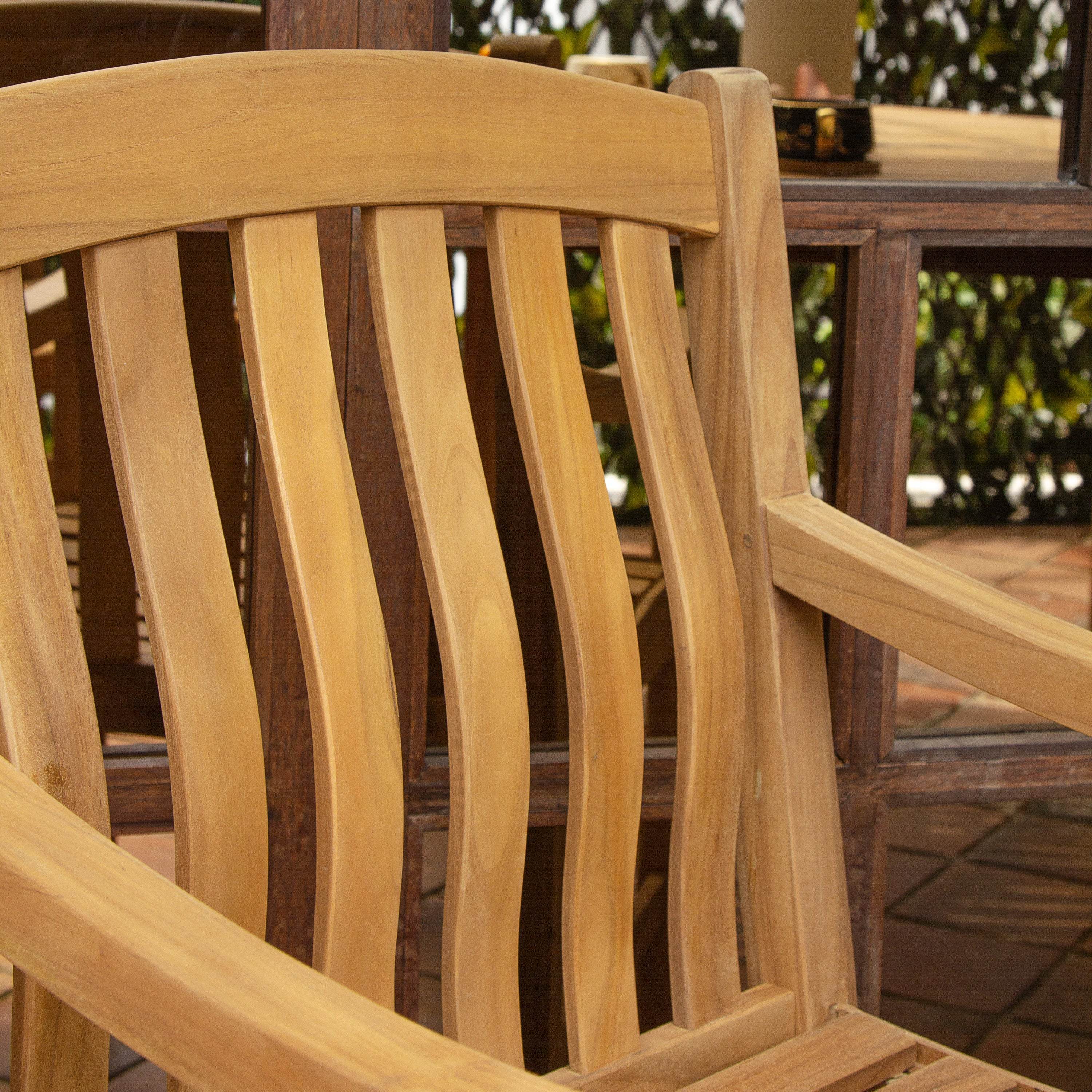 Vermont 7 Piece Teak Wood Outdoor Dining Set - Image 9