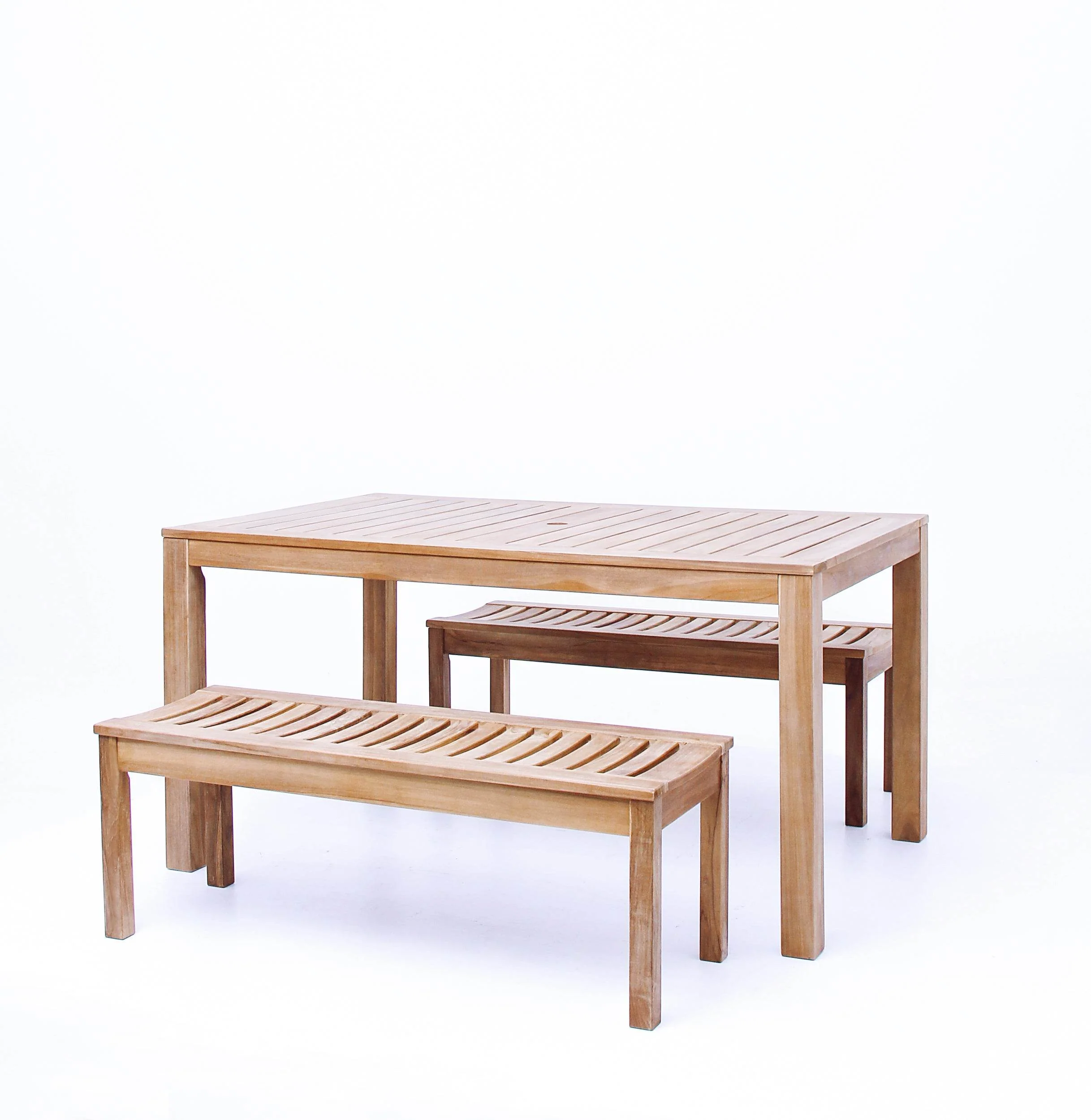 Vermont Teak Wood 3 Pieces Outdoor Picnic Dining Set - Image 63